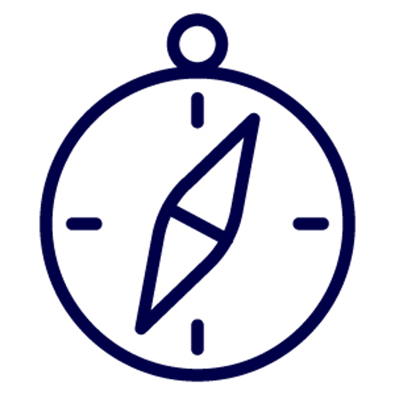 a compass with a point in the center
