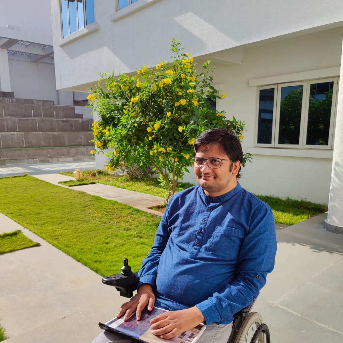a person sitting in a wheelchair