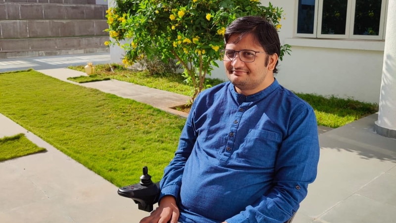 a person sitting in a wheelchair