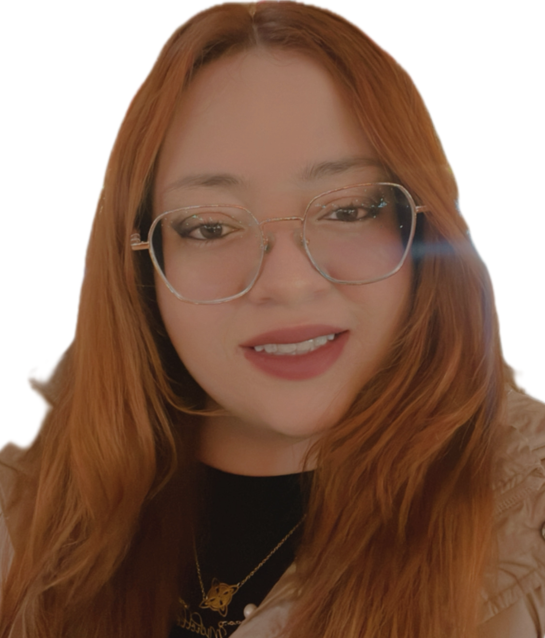 una persona pelirroja con gafas