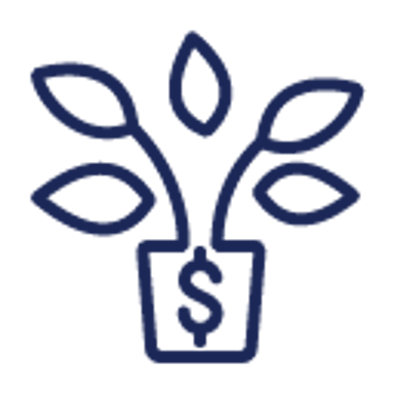 un dessin au trait bleu d’une plante à feuilles
